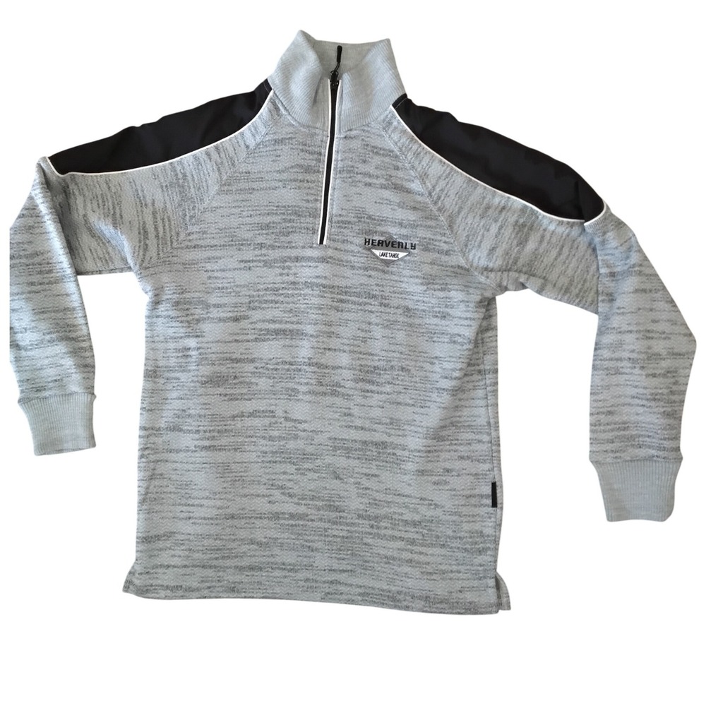 Renegade Club‎ Mens Grey Heather 1/4 Zip Pullover Sweatshirt Lake Tahoe -L 4014
